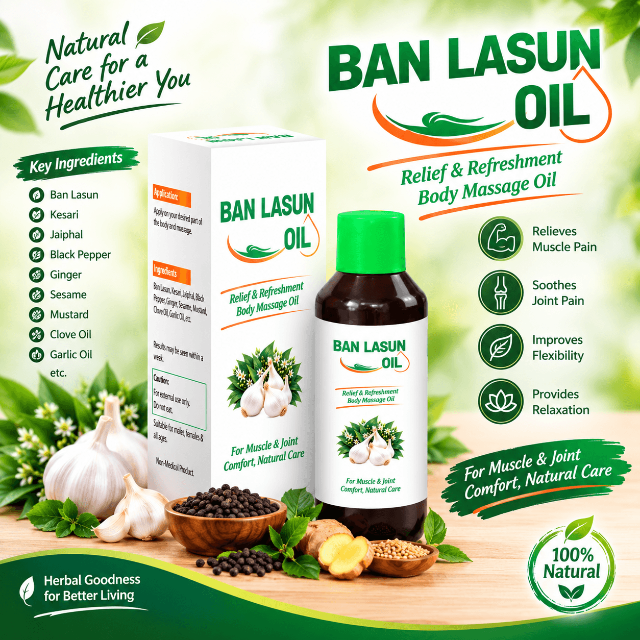 Ban Lasun Oil – Herbal Body Massage Oil